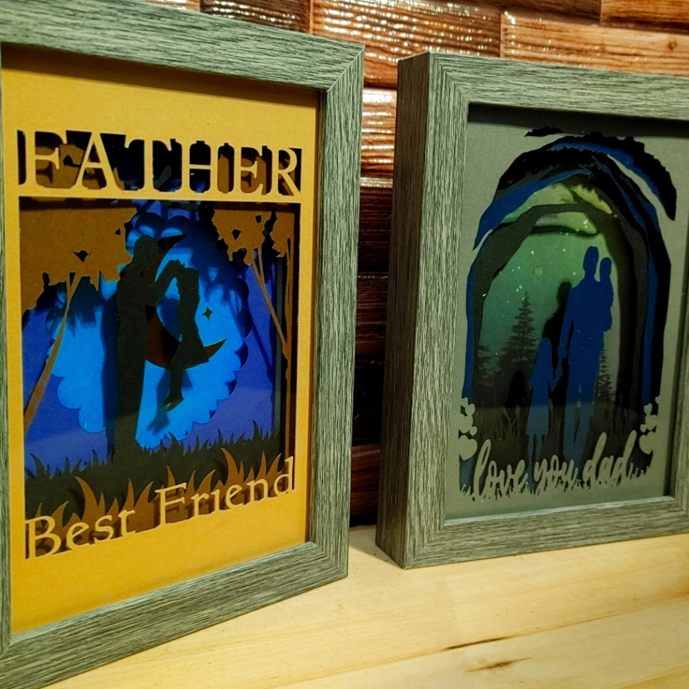 Custom made Father's Day shadow boxes